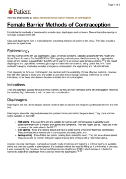 Female Barrier Methods of Contraception