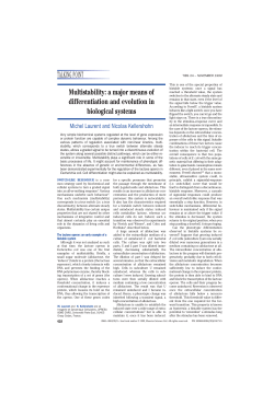 TALKING POINT Multistability: a major means of