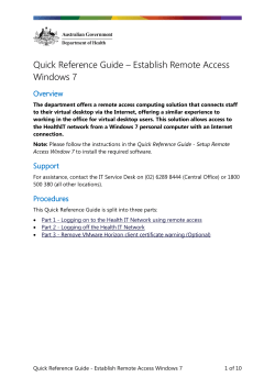 Establish Remote Access Windows 7