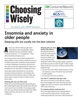 Sleeping Pills for Insomnia and Anxiety in Older People