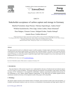 Stakeholder acceptance of carbon capture and storage in Germany