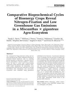 Comparative Biogeochemical Cycles of Bioenergy