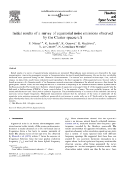 Initial results of a survey of equatorial noise emissions observed by