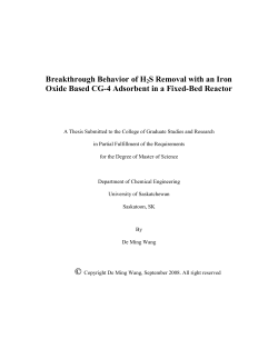 Breakthrough Behavior of H2S Removal with an Iron Oxide Based