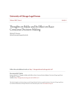 Thoughts on Bakke and Its Effect on Race-Conscious Decision