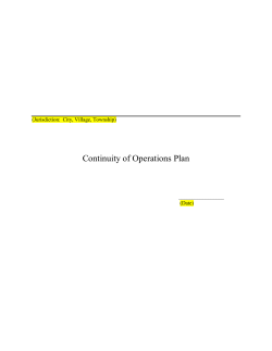 Continuity of Operations Plan