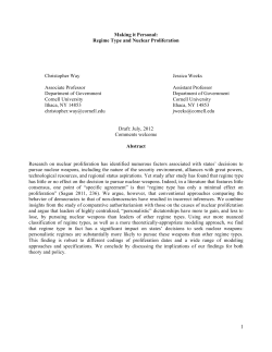 Making it Personal: Regime Type and Nuclear Proliferation