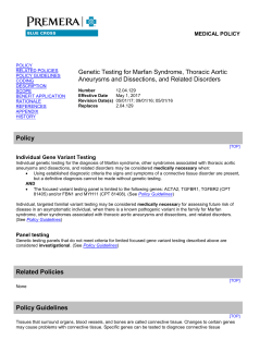 12.04.129 Genetic Testing for Marfan Syndrome, Thoracic Aortic