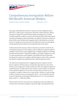 Comprehensive Immigration Reform Will Benefit American Workers