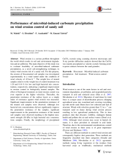 Performance of microbial-induced carbonate precipitation on wind