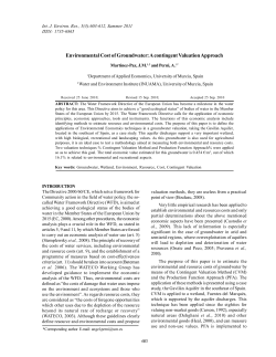 Environmental Cost of Groundwater: A contingent Valuation Approach