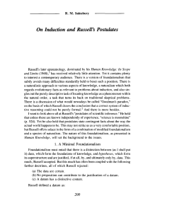 On Induction and Russell`s Postulates