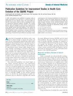 National Standards for Reporting Healthcare Quality Improvement