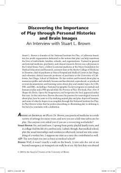 Discovering the Importance of Play through Personal Histories and