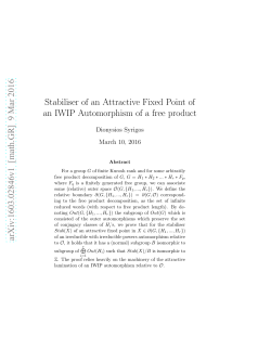 Stabiliser of an Attractive Fixed Point of an IWIP Automorphism of a