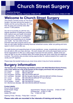 Practice Information Leaflet October 2013