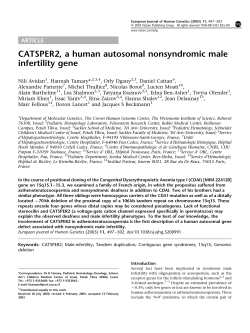 CATSPER2, a human autosomal nonsyndromic male infertility gene