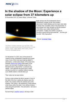 In the shadow of the Moon: Experience a solar eclipse