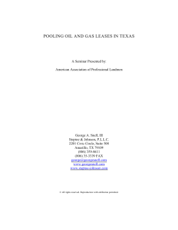 POOLING OIL AND GAS LEASES IN TEXAS
