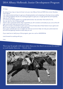 Junior Development Program 2014 - Albury Holbrook Polocrosse Club