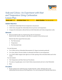 Soda and Celsius: An Experiment with Heat and Temperature Using