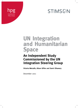 UN Integration and Humanitarian Space - Sign In