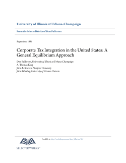 Corporate Tax Integration in the United States: A General