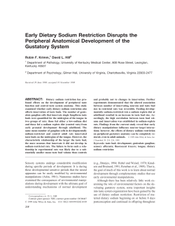 Early Dietary Sodium Restriction Disrupts the Peripheral Anatomical