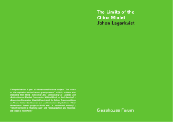 The Limits of the China Model Johan Lagerkvist