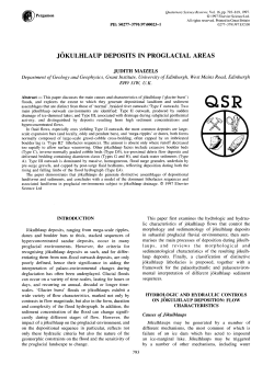 JOKULHLAUP DEPOSITS IN PROGLACIAL AREAS