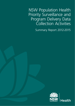 NSW Population Health Priority Surveillance and Program Delivery