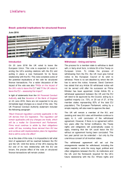 Brexit: potential implications for structured finance
