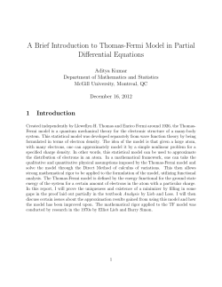 Thomas-Fermi model - Mathematics and Statistics