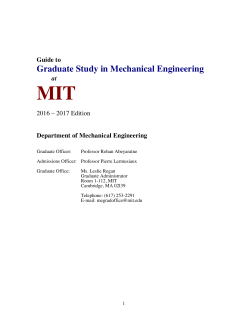 Graduate Study in Mechanical Engineering