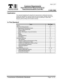 Customer Requirements Pole Attachment Requirements for