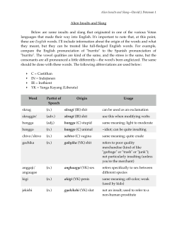Alien Insults and Slang