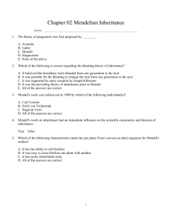 Chapter 02 Mendelian Inheritance