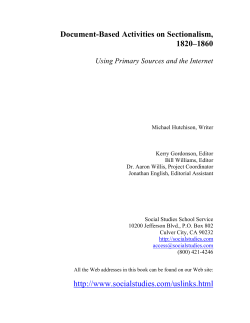 Document-Based Activities on Sectionalism, 1820&ndash;1860