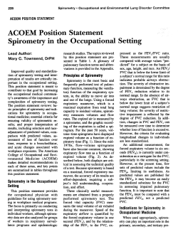 AOCOEM 2000 Spirometry in the Occupational Setting