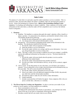 Sales Letter