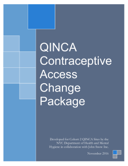QINCA Contraceptive Access Change Package