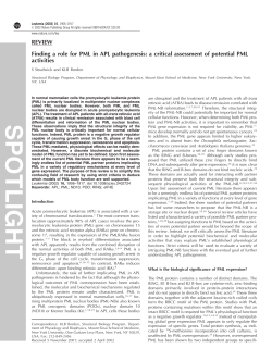 Finding a role for PML in APL pathogenesis: a critical assessment of