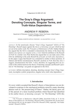 The Gray`s Elegy argument: Denoting Concepts, Singular Terms