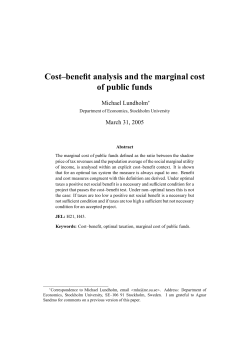 Cost&ndash;benefit analysis and the marginal cost of public funds