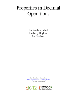 Properties in Decimal Operations