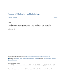 Indeterminate Sentence and Release on Parole