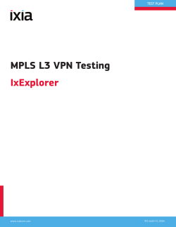 MPLS L3 VPN Testing IxExplorer - Support