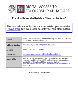 From the History of a Book to a "History of the Book"