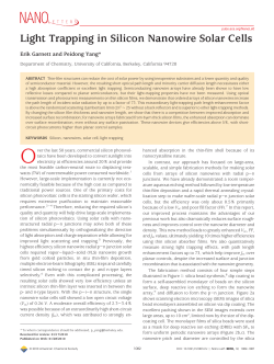 Light Trapping in Silicon Nanowire Solar Cells
