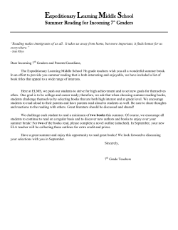 Expeditionary Learning Middle School Summer Reading for